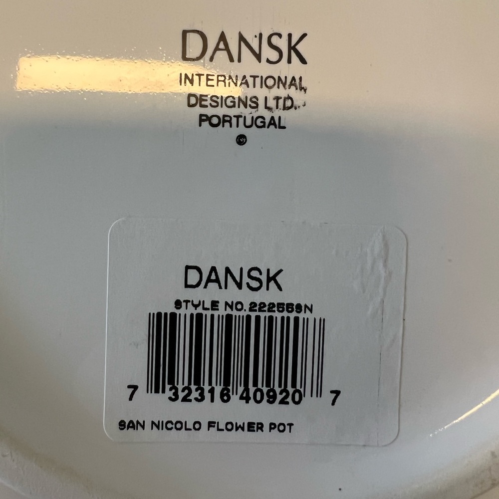 Vintage Dansk San Nicolo Large Flower Pot with Saucer NEW - Picture 2 of 8